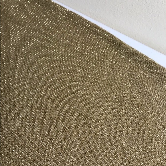 Vintage Variations Gold Lurex Black Trim Long Sleeve Mock Neck Sweater Large - Picture 11 of 12